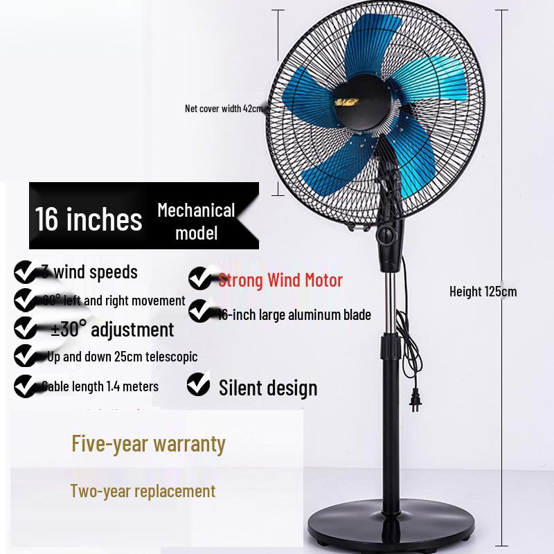 Silent Energy-Saving Oscillating Floor Fan with Remote & Timer