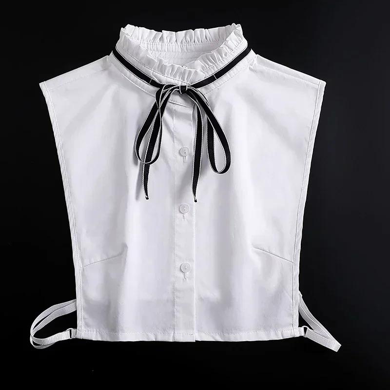 Formal False Collar Women Embroidery Faux Col Half Shirt Blouse Fake Collars Sweater Shirt Detachable Collars Accessories