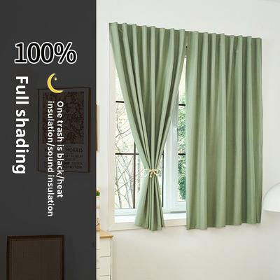 Easy Installation Window Curtain Summer Window Shading Cloth No Punching Rent House Sun Protection Self-adhesive Short Curtains