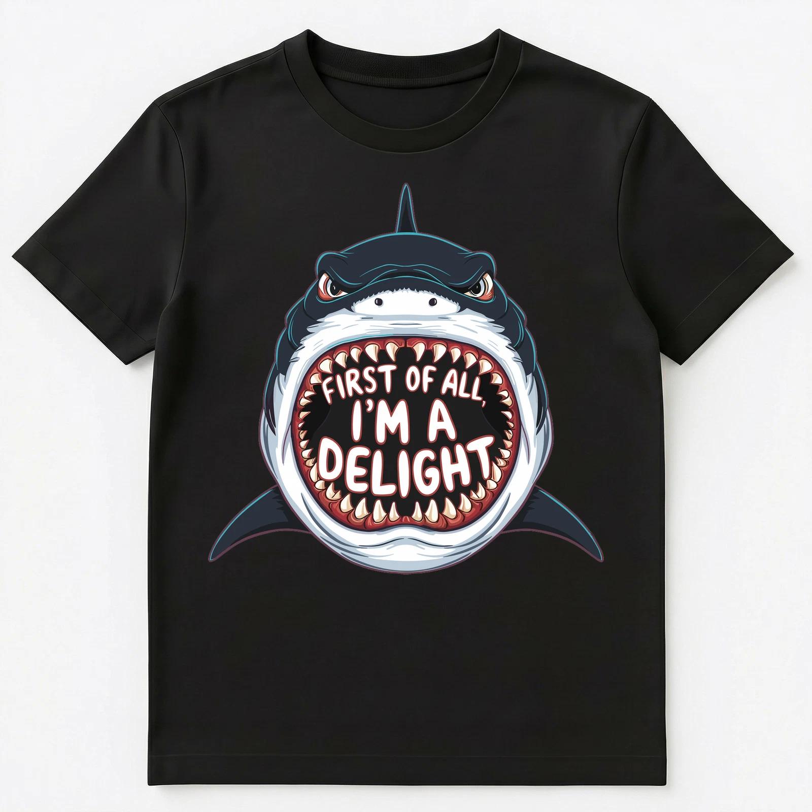 First Of All Im A Delight Funny Shark Unisex T-Shirt 2XL