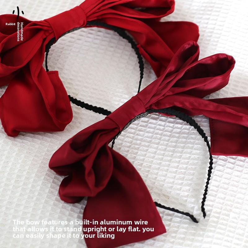 Japanese Doll Lolita Headband Lo Headgear Headbands for Women Satin Lolita Big Bow KC