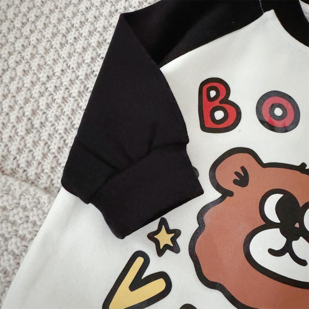 Trendy Little Bear Spring Baby Onesie - Cartoon Boy Romper Crawling Suit