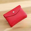 PU Leather Wallet Storage with Snap Button Minimalist Card Coin Check Receipt ID Tips Holder Organization PU Purse for Unisex