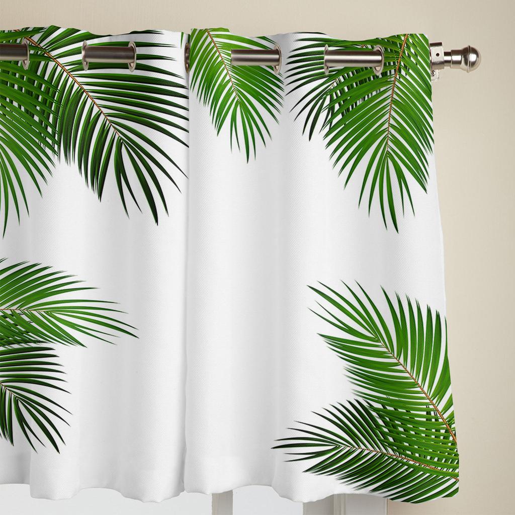 Blatt Einfacher Weißer Hintergrund Fenstervorhang Modern Europäischer Stil Vorhänge für Schlafzimmer Wohnzimmer Hintergrundvorhang