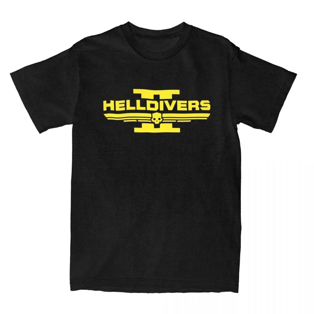 Vintage Helldivers 2 Video Game T-Shirts for Men Women  Tees Shirt Original Clothes