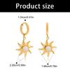 Fashion Sun Pattern Earrings Moonstone Embellished Stainless Steel Party Accessory Gift For Fashion Lovers