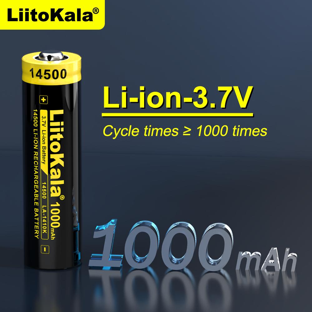 

LiitoKala LA-1410K 14500 1000mAh 3.7V аккумуляторная батарея Recarregavel литий-ионная батарея для пульта дистанционного управления, электрического вентилятора, геймпада + DIY Pointed 1PCS