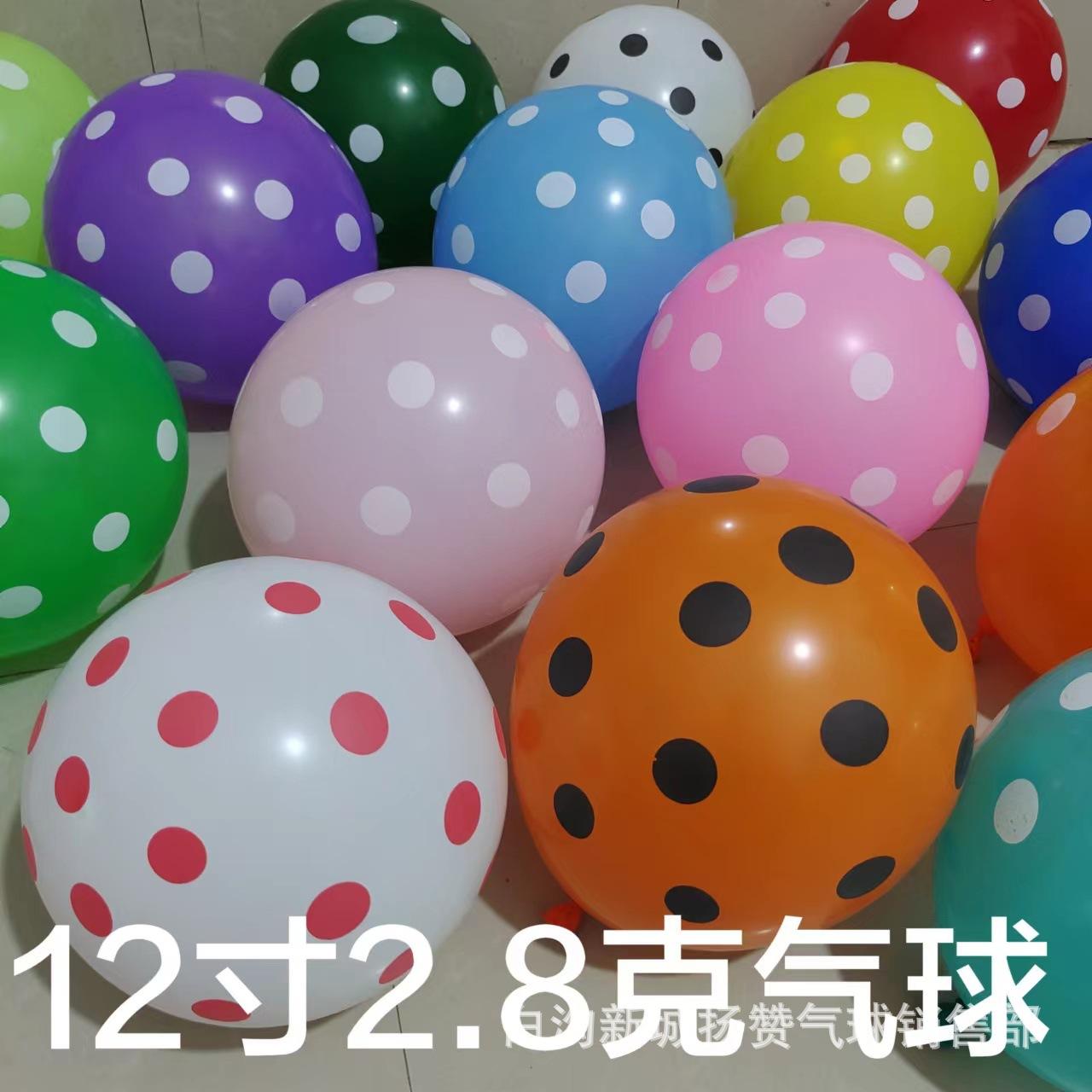 

12 Inch 2.8G Thickened Polka Dot Balloon Transparent Polka Dot Spot Photo Birthday Opening Wedding Decoration 100 2.8g mixed color polka dots