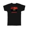 Gift T-Shirt : Angola Angolan Flag Distressed Africa African Pride Country