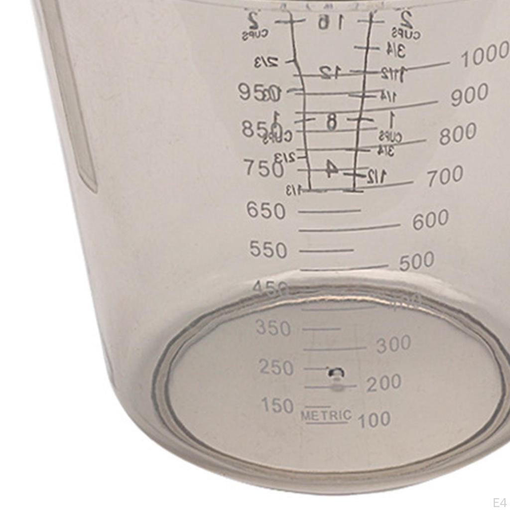 4 Pieces Measuring Cups Measure Jugs Lightweight Transparent Durable Liquid Mixing Mug Container for