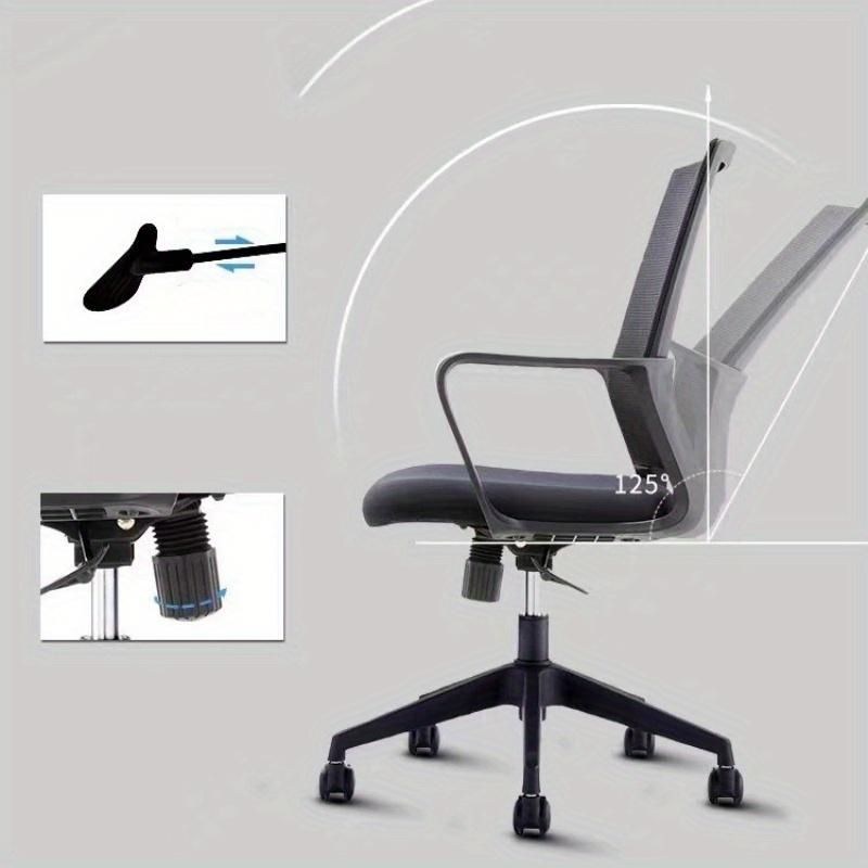 1pc ergonomic mesh office chair with a central back support, adjustable height and rotation function, metal frame