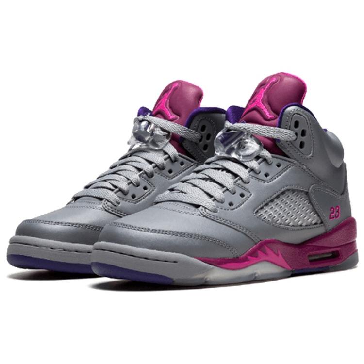 New Jordan 5 Retro Cement Grey Pink GS 440892-009