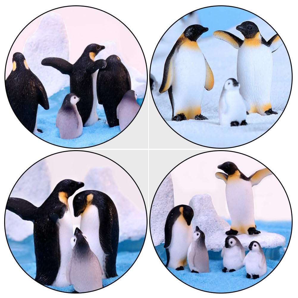 Lurrose Set von 10 Miniatur-Pinguin-Figuren, Langlebiges Harz, Perfekt für Mikro-Landschaften, Heimdekoration und mehr