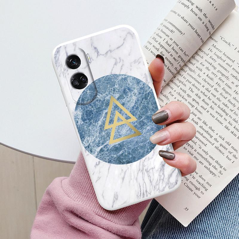 For Honor 90 Lite Cover Fashion Marble Painted Silicone Soft Case Shockproof Art Capa For Honor 90 400 Lite Bumper Shockproof