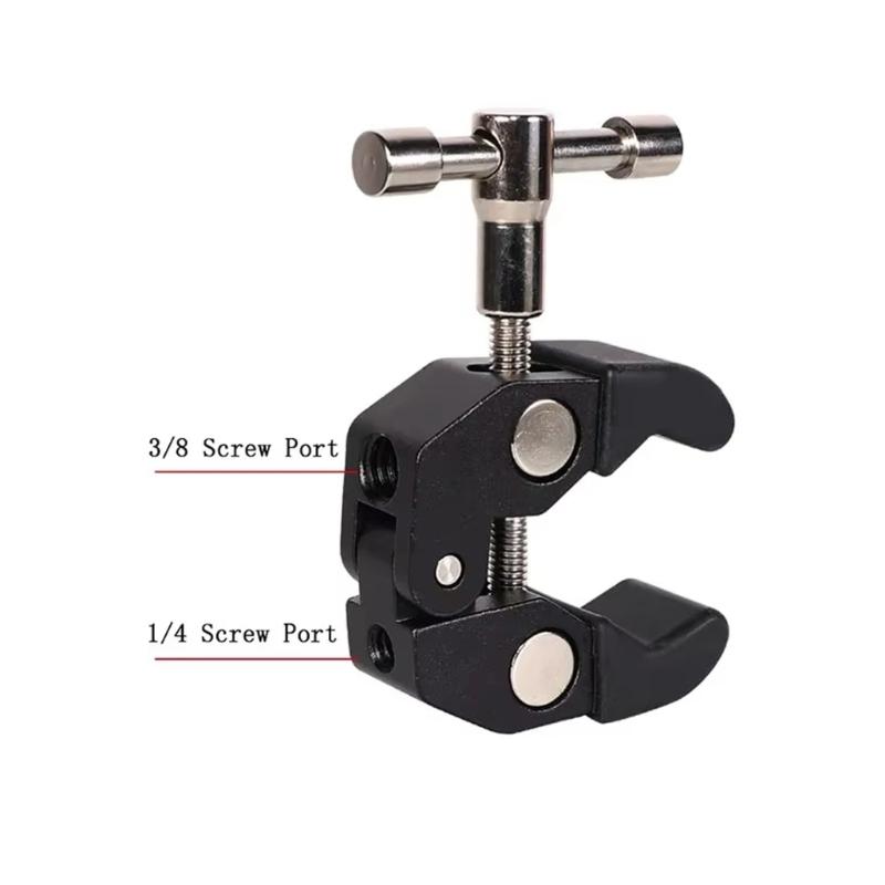 Heavy Duty Multifunctional Super Crabbing Clamp 1/4inch 3/8inch Screw Thread Adapter for Camera Photography Light
