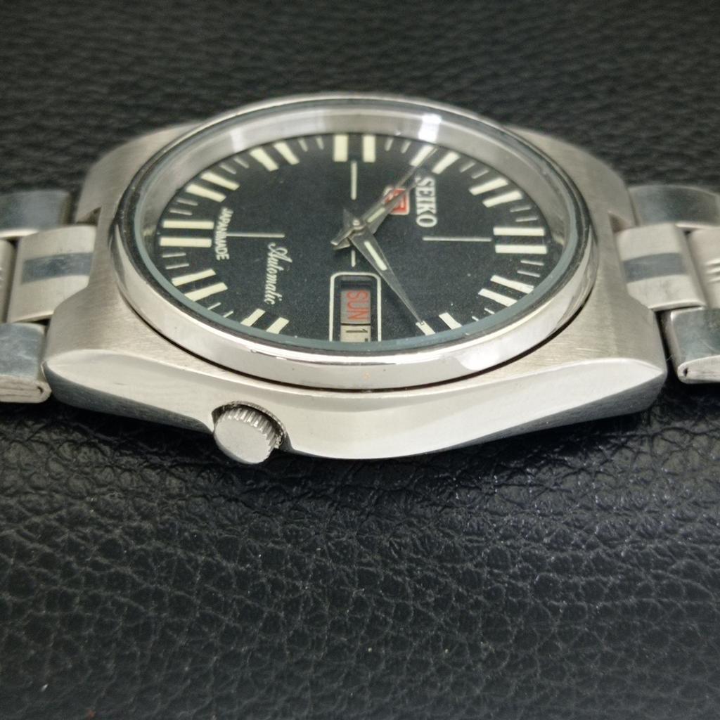 GENUINE VINTAGE SEIKO 5 AUTOMATIC 7019A JAPAN MENS BLACK DIAL WATCH a702120-5 R208-a702120
