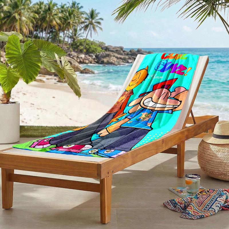 Dog Man Fashion Beach Towel: Ideal for Summer Adventures Soft, absorbent and quick drying suitable for swimming and bathing
