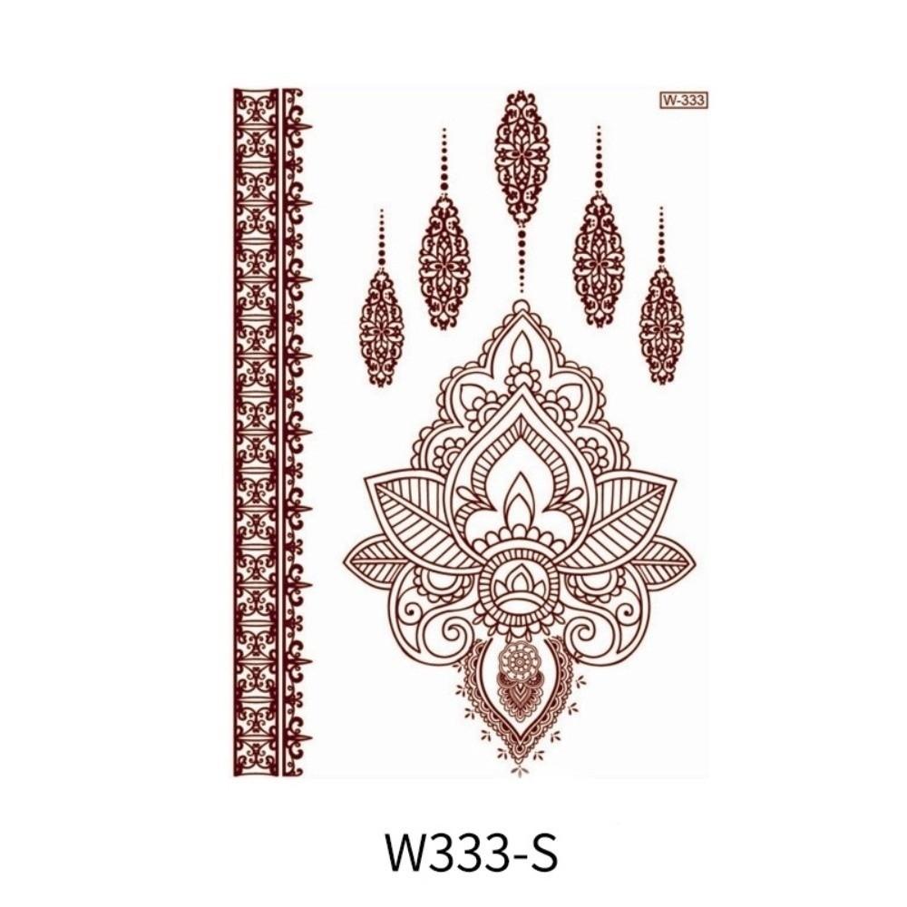Lace Fake Tattoo Temporary Tattoo Red Mehndi Stickers Body Art Sticker Women/Lady