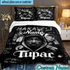 Custom Name 3PCS RIP Tupac: Legacy Lives Heart Bedding Set, Bedding Set Including 1pc Duvet Cover And 2pcs Pillowcases for Bedroom,Dormitory Gift