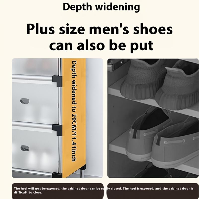 7-Tier Stainless Steel Shoe Rack - Dustproof, Durable Shoe Cabinet Organizer for Home, Bedroom, Office, Kitchen Storage, Shoe Storage Organizer