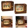 Christmas Scene Music Box Gift Xmas Ornament for Bedroom Indoor Dining Table Reindeer