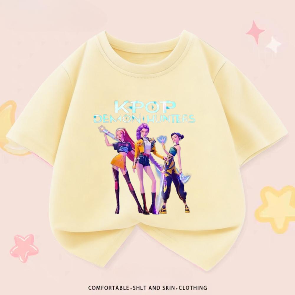 Kpop Dämonenjäger Kinderkleidung T-Shirts Sommer Neue Mode Beliebte Kurzarm Oberteile T-Shirt Kinderkleidung Lässige T-Shirts