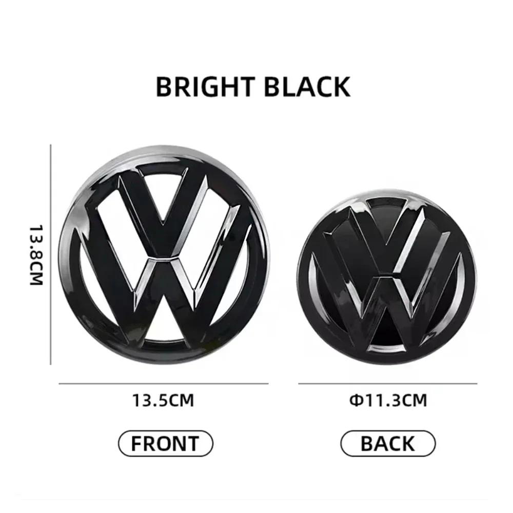 

2025 Hot Car Front Grille Emblem 137MM Rear Trunk Lid Badge 115MM Black Auto logo For Volkswagen VW Golf 7 mk7 2014-2017 accesso Golf 7 2014-2017