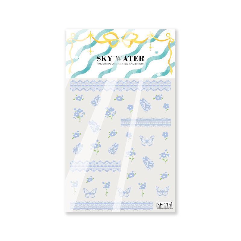 

SKY Sweet Cool Bow Laser Nail Stickers - Butterfly, Rose, Foxtail Design for DIY Nail Decoration