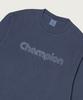 CHAMPION Track Logo Loose Fit Garment-Dyed Long Sleeve T-Shirt Blue
