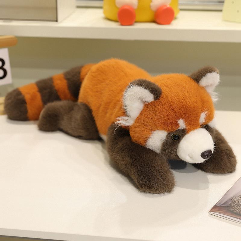 Simulation Lying Down Panda Doll Plush Toy Black and White Panda Raccoon Doll Children Soothing Doll