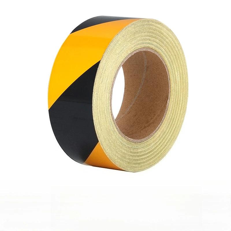 5 см/10 см Светоотражающая Предупреждающая Лента Черно-Желтая Диагональная Светоотражающая Лента Дорожный Знак Наземная Светоотражающая Лента Наклейки Безопасности