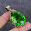Perydot Kamień Szlachetny Ręcznie Robiona Miedziana Biżuteria Wisiorek 2.17" I3V82
