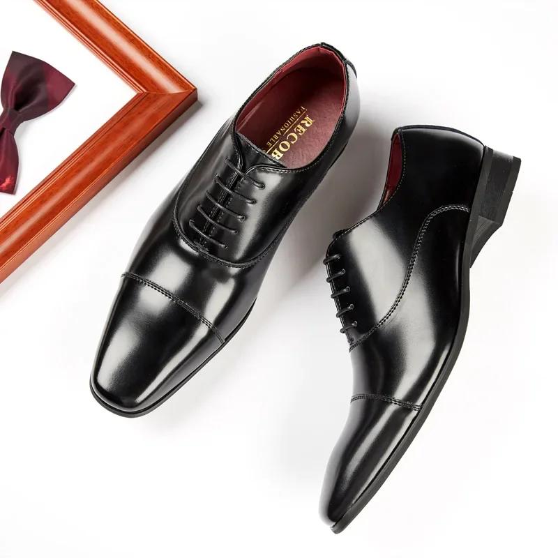 2024 Genuine Leather Men Formal Shoes 2024 High Quality Leather Shoes for Men Business Classic Office Party Wedding Dress Shoes