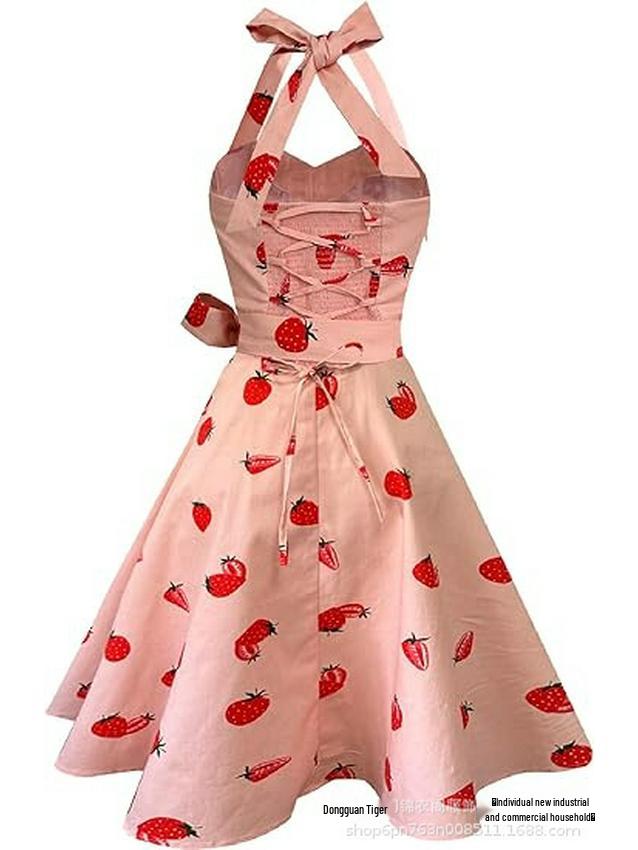 2026 Women's Summer Backless Halter Dress with Retro Print