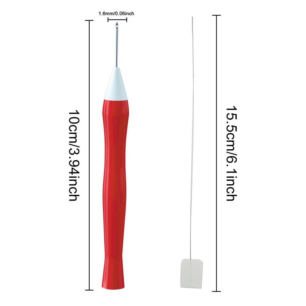 Embroidery Punch Needle Kit Wooden Yarn Pen Crochet Knitting D-IY Craft Rug Embroidery Pens With Needle CrossStitch Tool