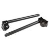 Pair Black Aluminum Clip-On Motorcycle 7/8" Handlebars Removable 35mm Fork Tube