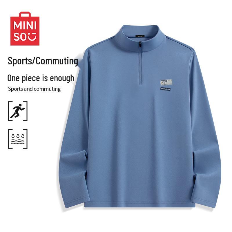 MINISO Men s Quick-Dry Half-Zip Long Sleeve T-Shirt 4XL