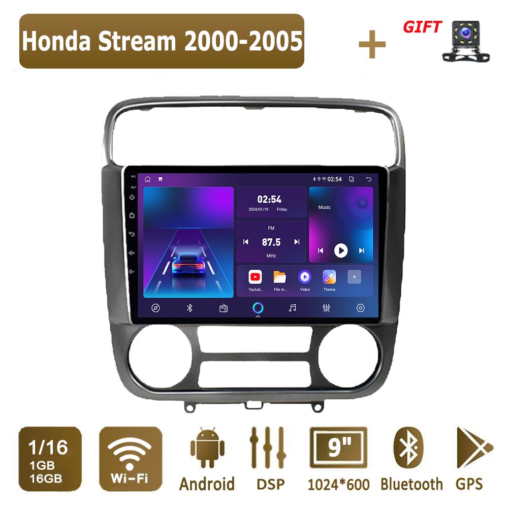 

Android Car Radio для Honda Stream 2000-2005 Мультимедийный проигрыватель Головное устройство Стерео GPS Навигация BT WIFI 1+16 ГБ 1+16GB,B