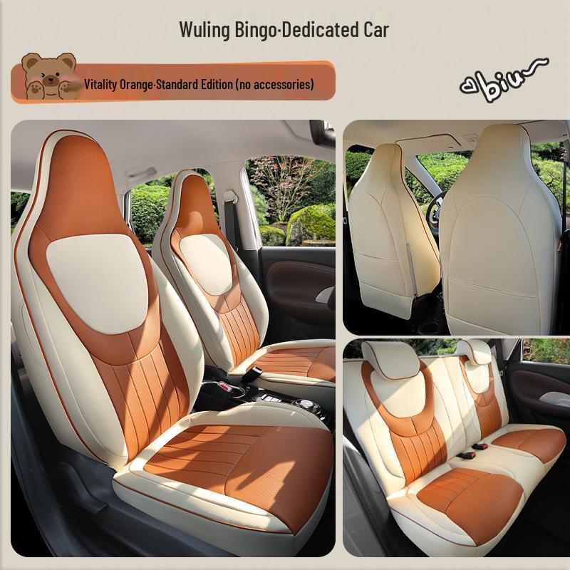 Universal Four-Season Cartoon Leather Car Seat Cushion for Wuling Bingo