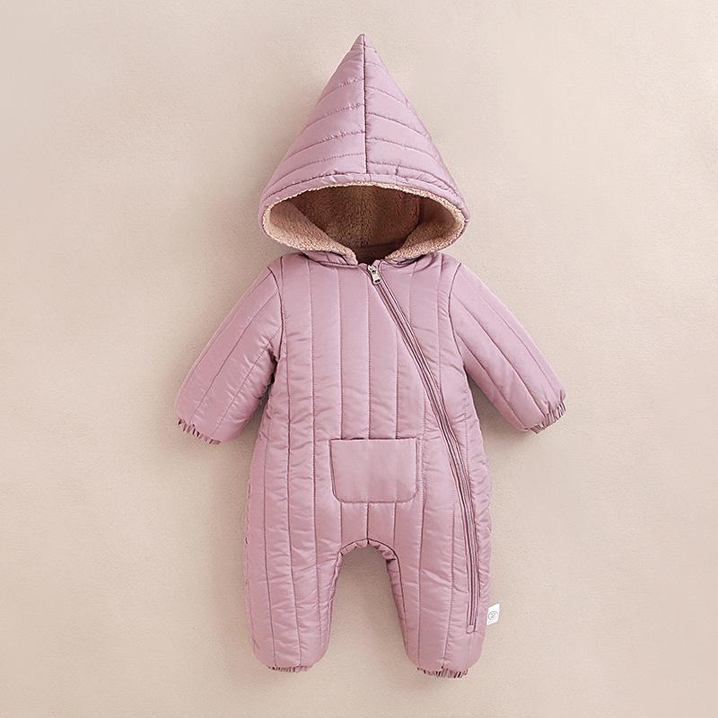 Velvet-Lined Baby Onesie for Autumn & Winter - Newborn Full Moon Romper