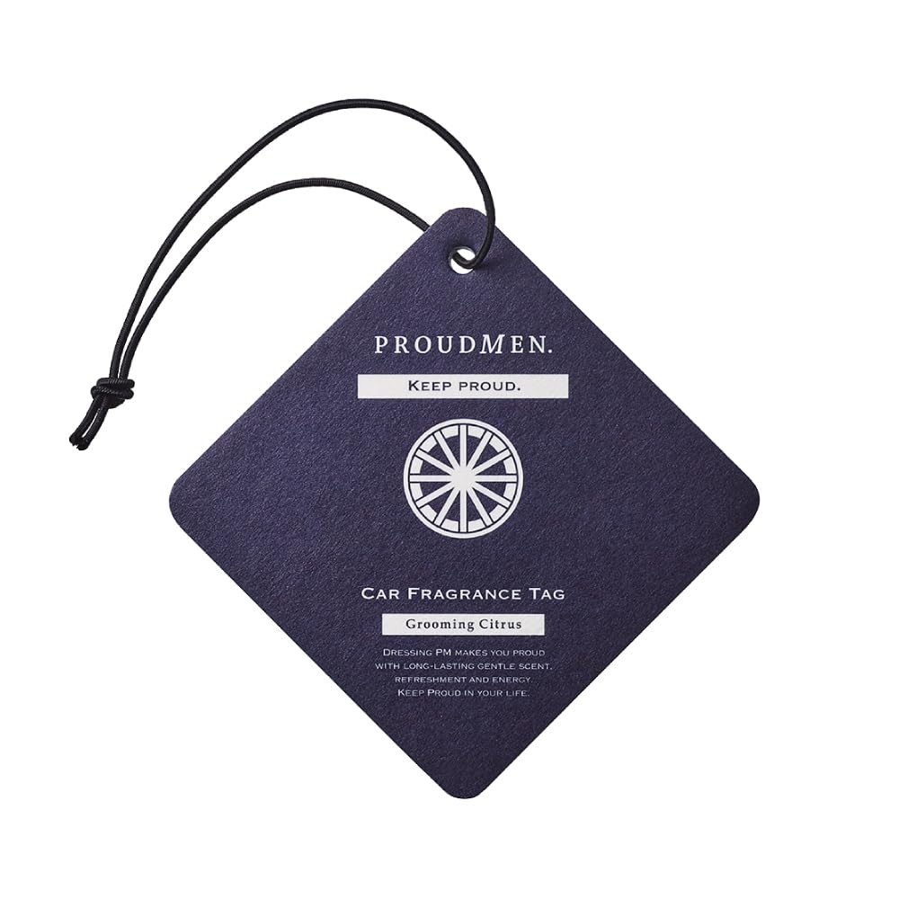 Bulk Proud Men Car Fragrance Set of 3 Citrus Hanging for Cars Purchase Tags, (Grooming Scent), Style,