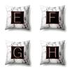 Polyester Pillowcase 26 English Letters Rose Gold Home Marble Decorative Printed Pillowcase