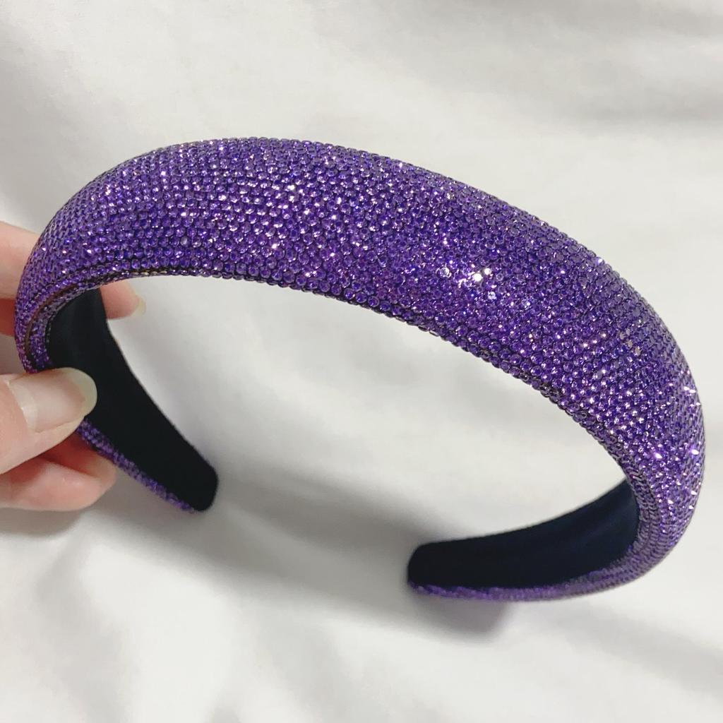 French Luxury Full Diamond Rhinestone Women's Headband – Dazzling High Crown Essential Headwear