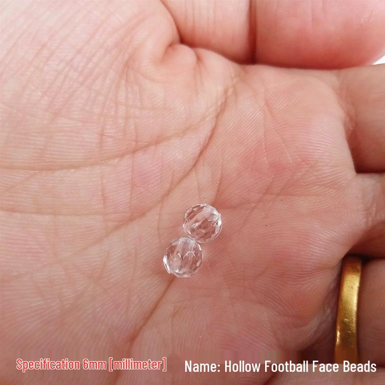 Miçangas Facetadas de Futebol Transparentes em Acrílico: Materiais de Contas Soltas Redondas DIY 6-18MM