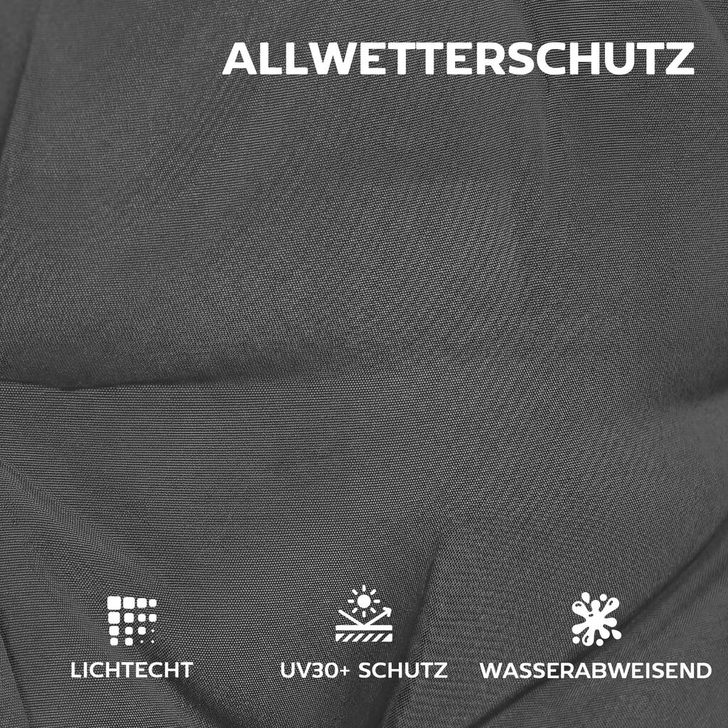 Set of 4 Seat Cushions Water-Repellent Non-Slip Chair Cushions with Ties, Indoor Outdoor 111.5 x 53 x 8 cm Dark Grey