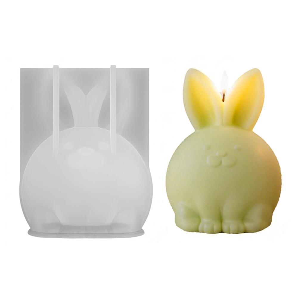 Cartoon Rabbit Easter Buuny Mold Fat Bunny Transparent Resin Casting Mould DIY Silicone Soap Making Mould Pendnat Making