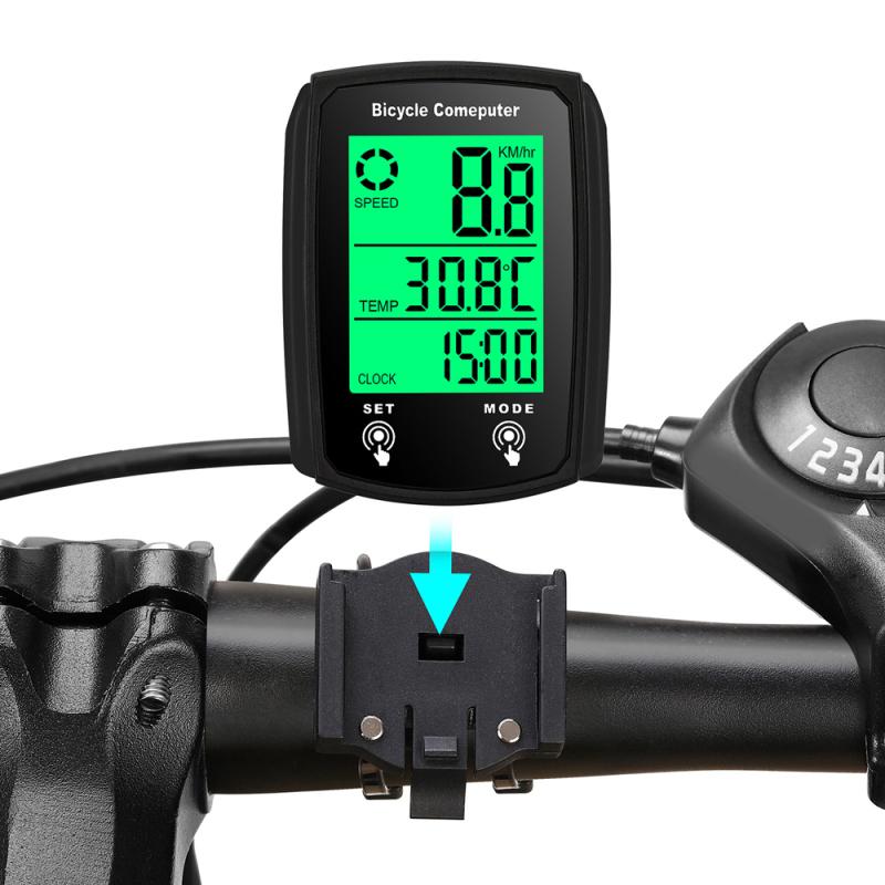 Fahrradcomputer LED Digital Kabelgebundener Fahrradcomputer Tachometer Touchscreen Fahrrad Geschwindigkeitsmesser Kilometerzähler mit Hintergrundbeleuchtung Fahrradzubehör