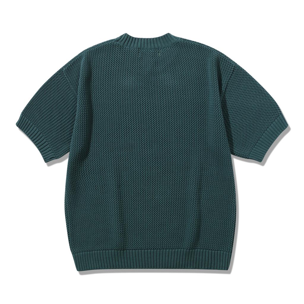 MAINBOOTH Basket Oversized Punching Sweater(Bluish Green)