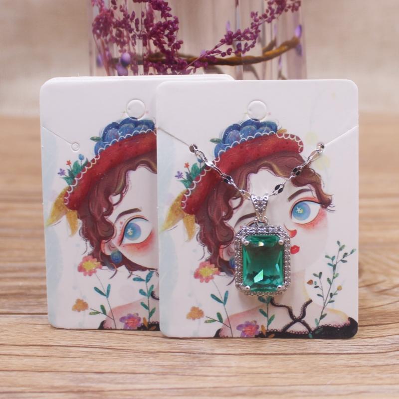 50pcs  Earnail Set Card Beauty Head Hanging Earring Label 5x6.5cm Jewelry Set Display Card