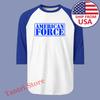 American Force Wheels Men's Raglan White Blue Size S To 2XL
